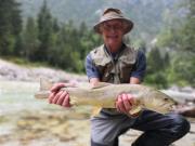 Christopher and good Marble trout, Soca river